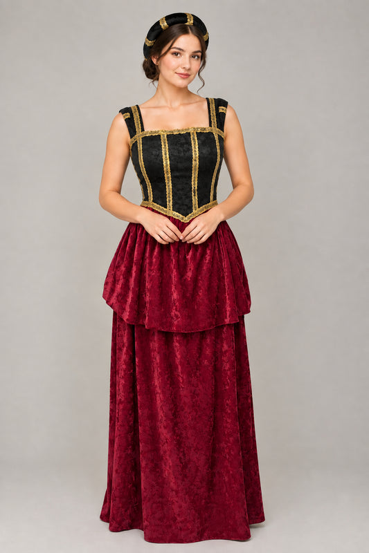 Renaissance Costume Women's Burgundy, Black Large - XLG preowned