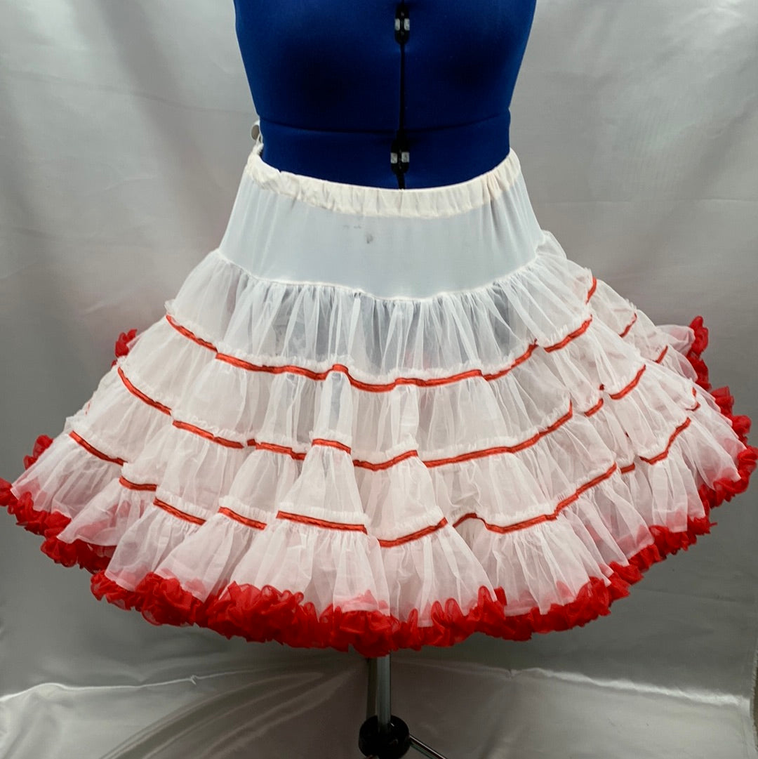 White & Red Petticoat /  Crinoline