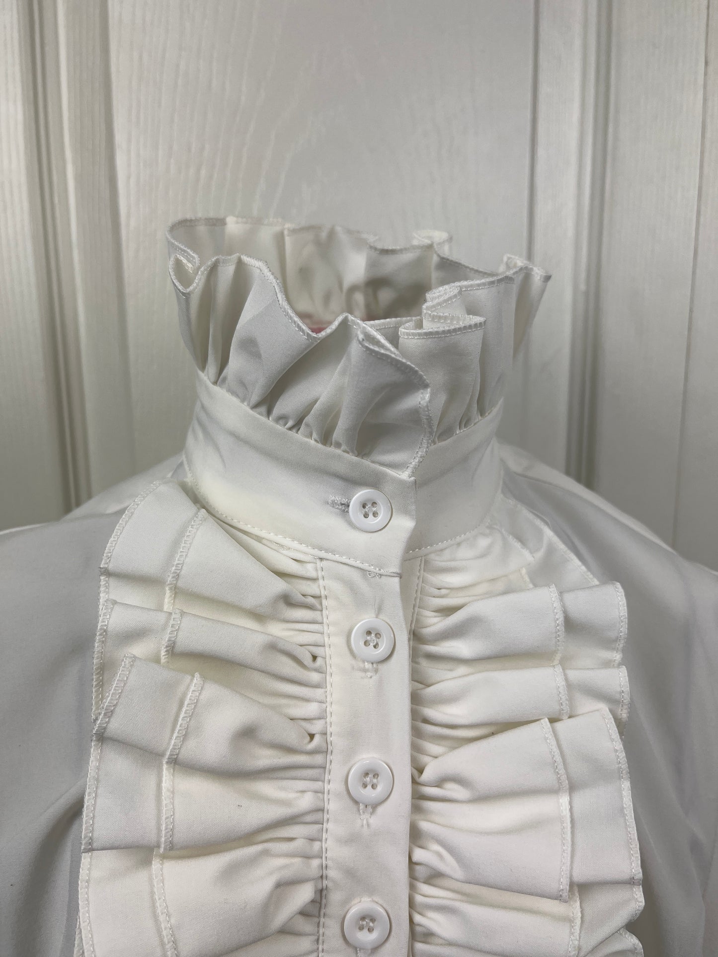 Women's Cream Victorian Steampunk Blouse Ladies XSmall