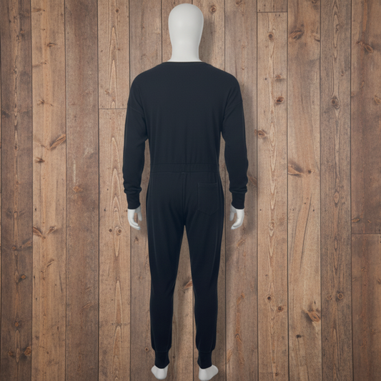 Union Suit Long Johns Mens  Black XLG Vintage