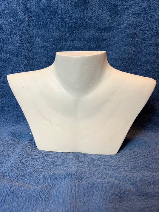 Necklace Jewelry Display Bust Wood White 6.5”