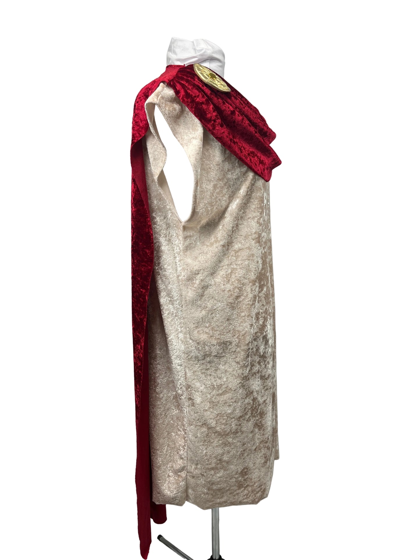 Roman Senator Men Size OS Red Cape Velvet Costume Preowned
