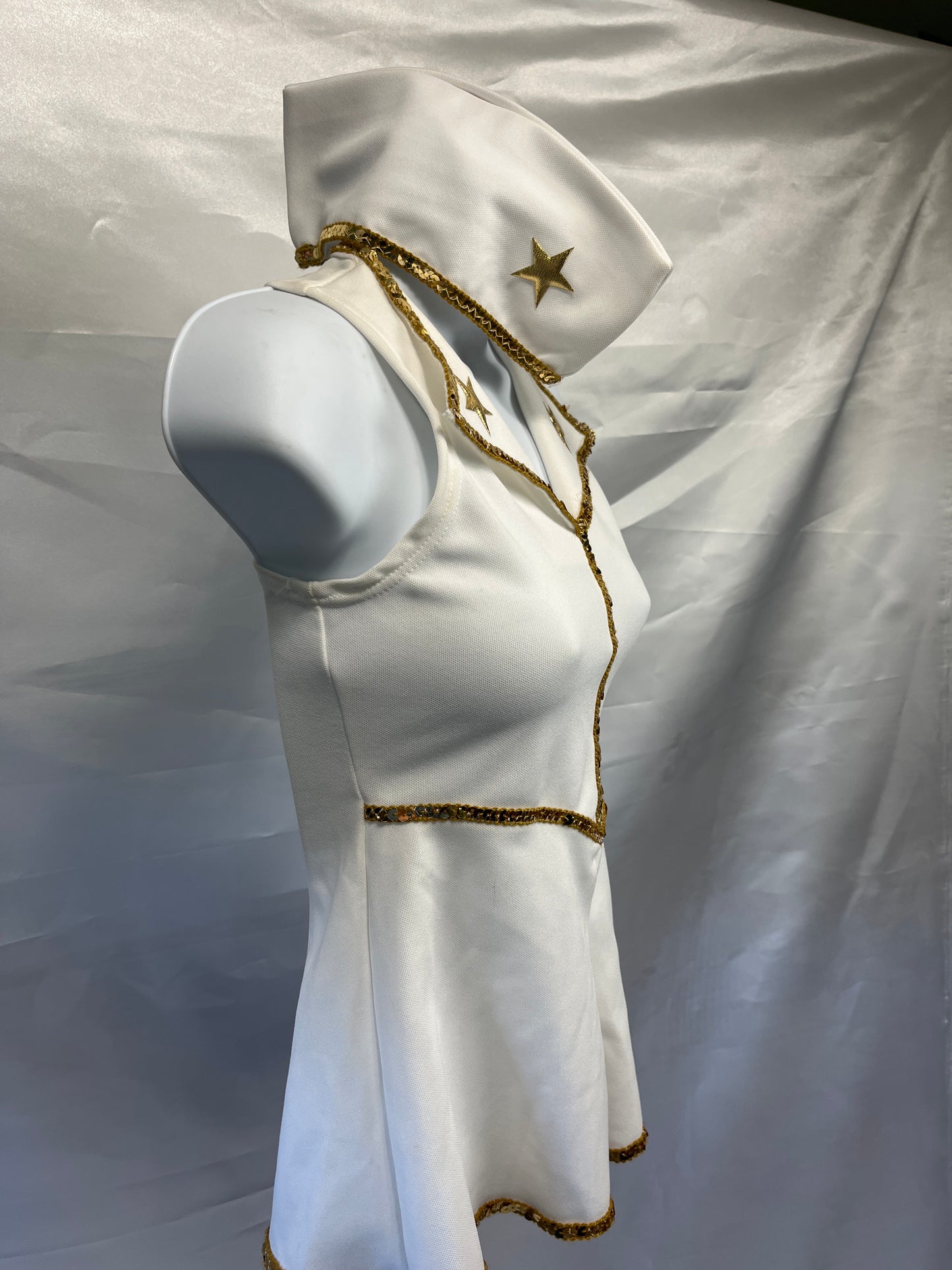 Patriotic Girls Child Sailor Romper with Side Cap Costume Sizes 8, 10