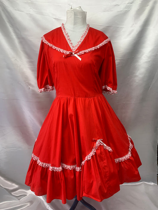 Square Dance Dress Red Ladies Medium - Preowned