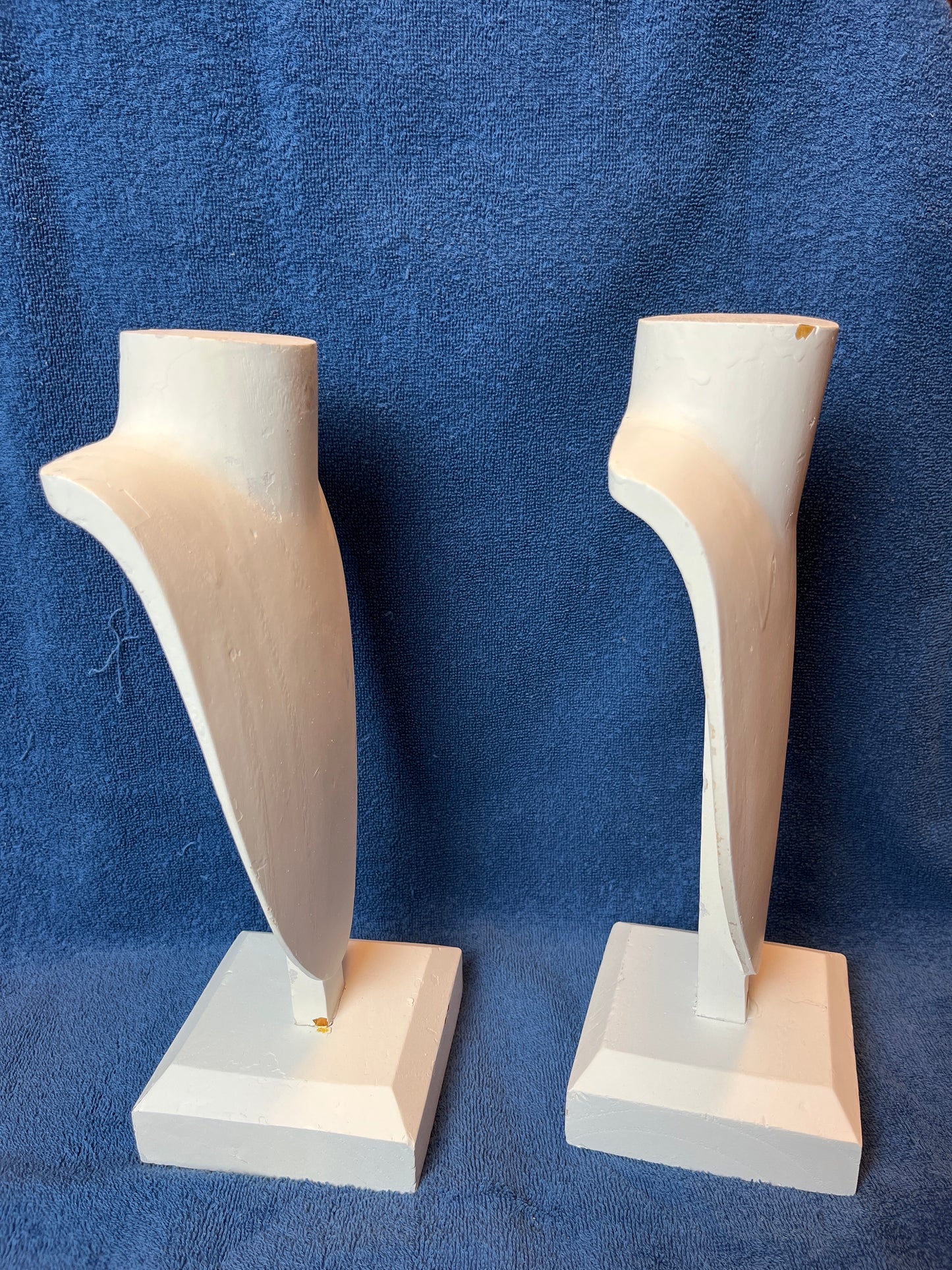 Necklace Jewelry Display  Bust- Wood White on base 13”