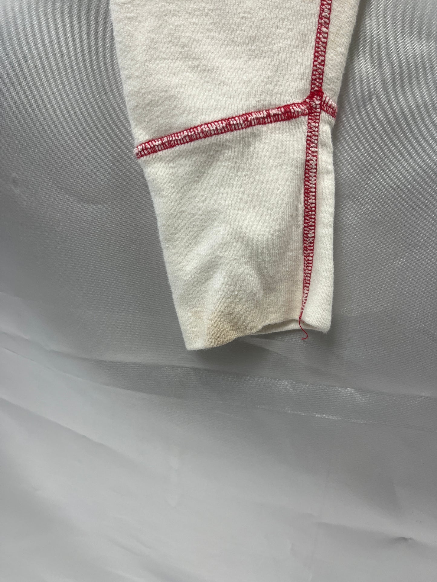 Vintage Union Suit Long Johns  XS-Small White w/ Red Trim Preowned