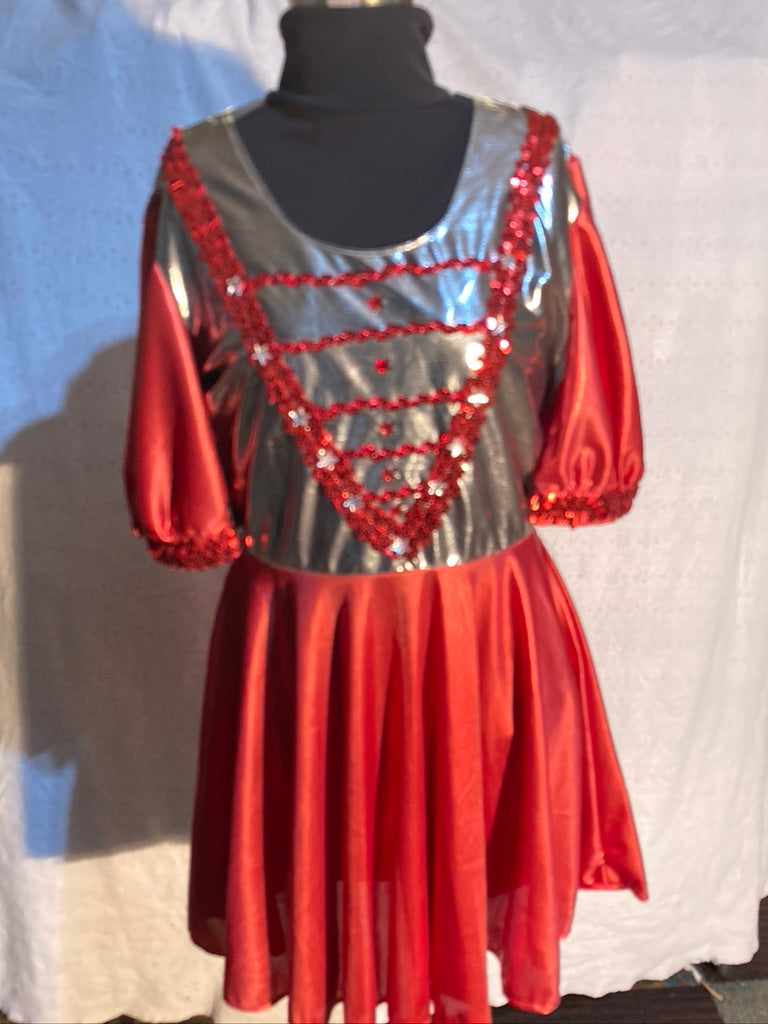 Patriotic Ladies Red & Silver Adult Costume Dress Ladies Medium