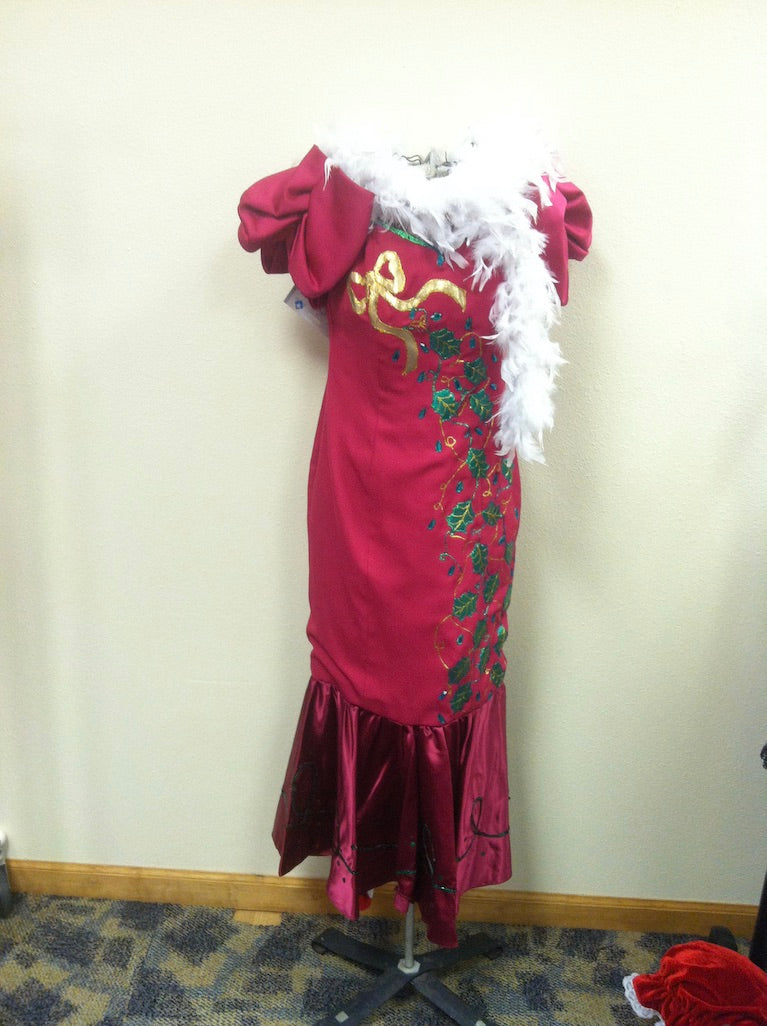 Holiday Dress Adult Women's Costume w/Ivy applique, Small