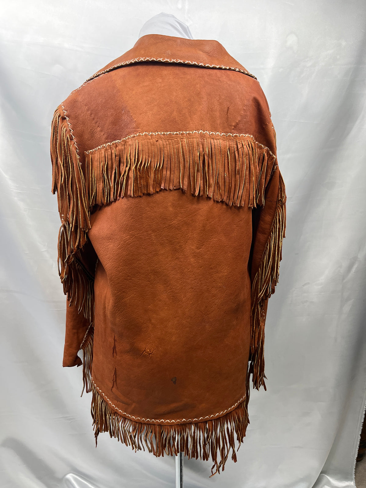 Native American, Hippie Brown Buckskin Men's Top LG Adult Preowned