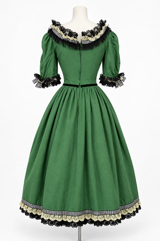 Saloon Ladies Green Dress Clara Adult Ladies Small