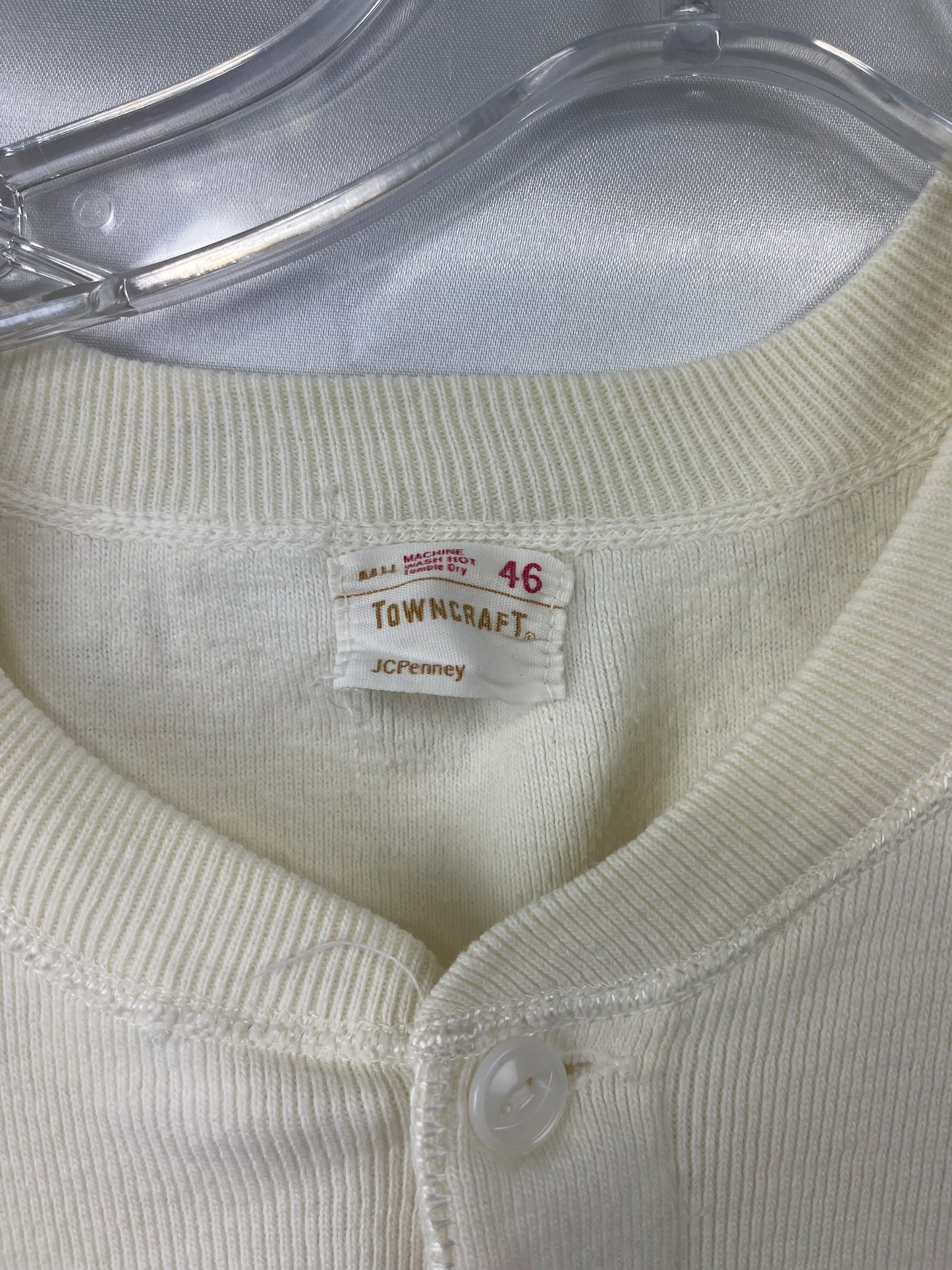 Vintage Union Suit Long Johns Medium Underwear White Preowned Towncraft