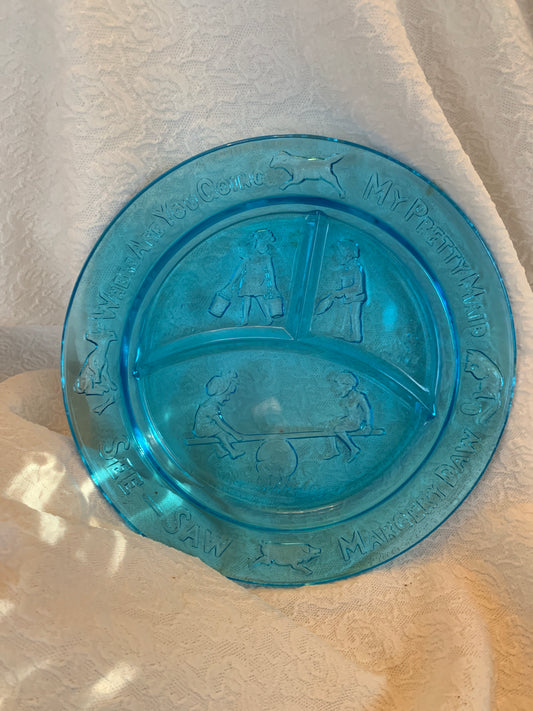 Indiana glass child nursery glassware plate