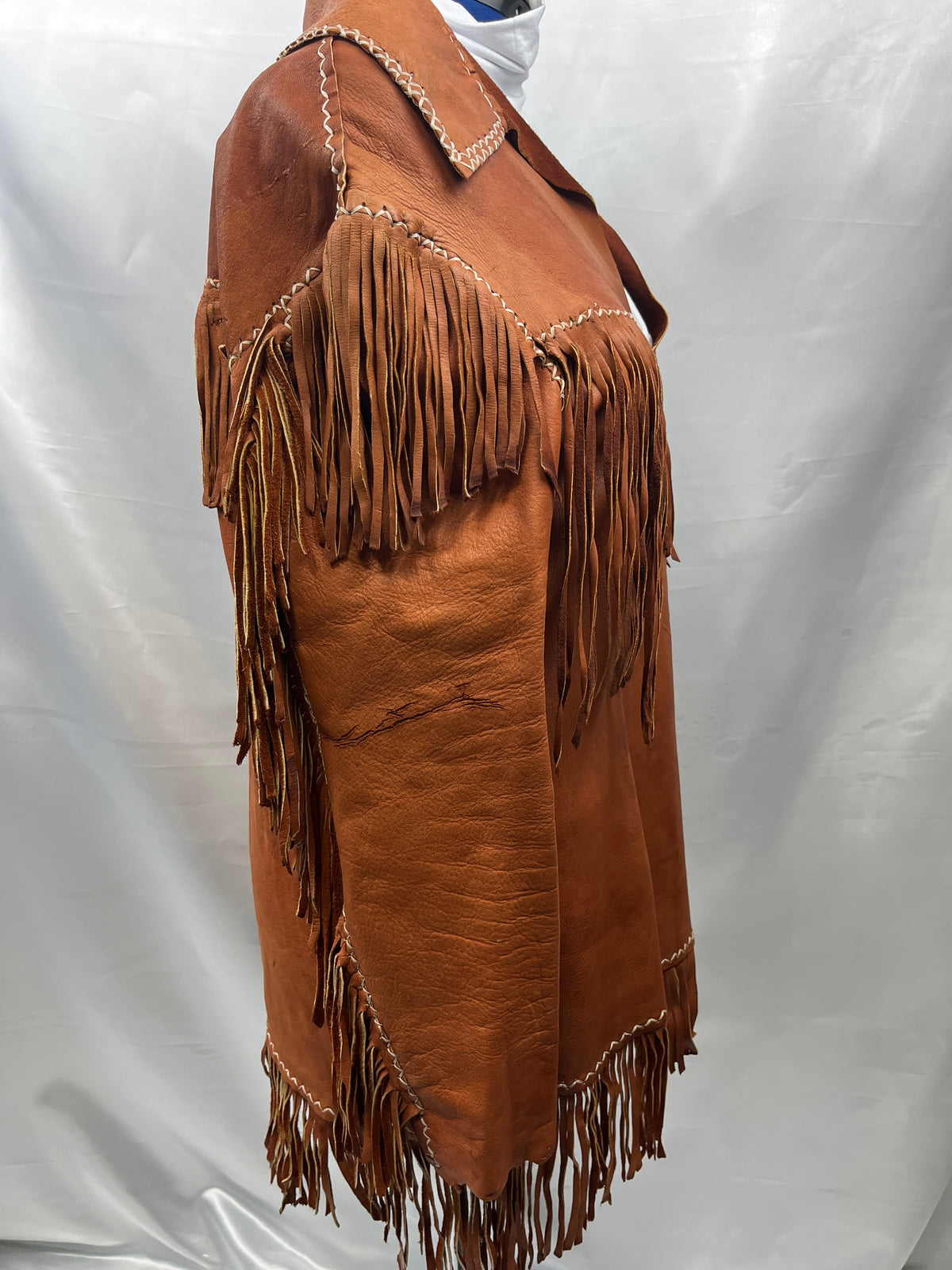Native American, Hippie Brown Buckskin Men's Top LG Adult Preowned