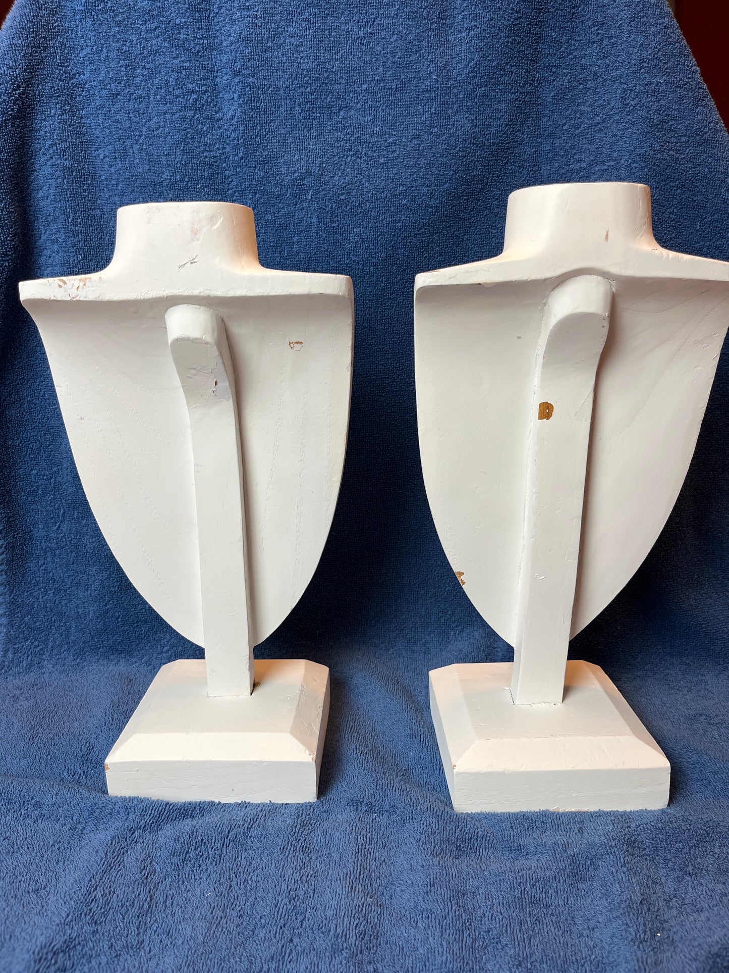 Necklace Jewelry Display  Bust- Wood White on base 13”