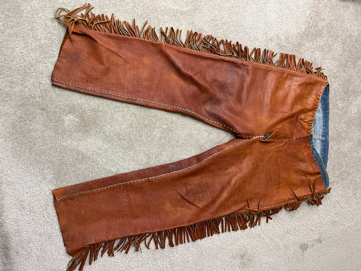 Native American, Hippie Brown Buckskin Men's Top LG Adult Preowned