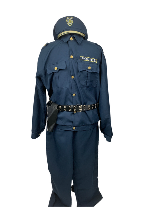 Police Officer Costume Set Adult Men's Preowned Lg/Xlg