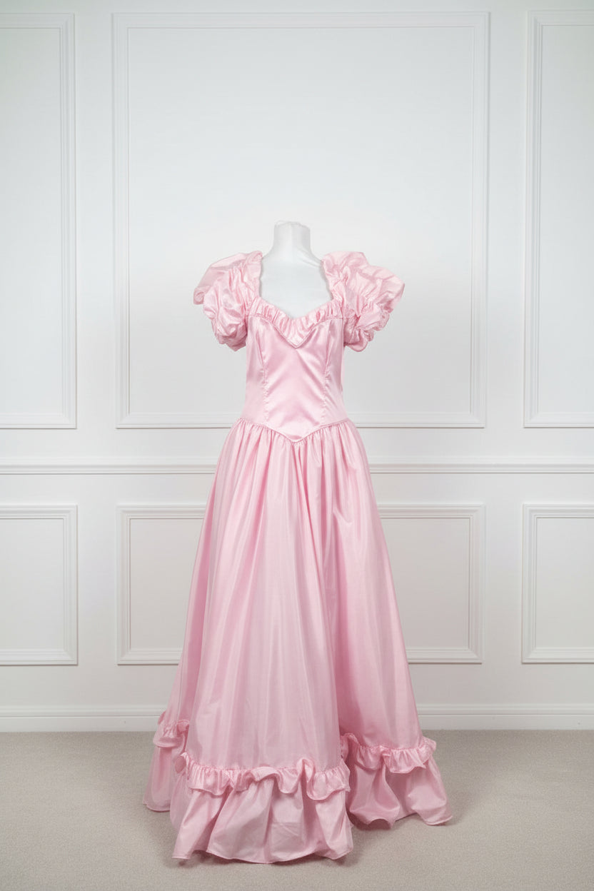 1980's Pink Prom Ball Gown Dress Women's Size Medium