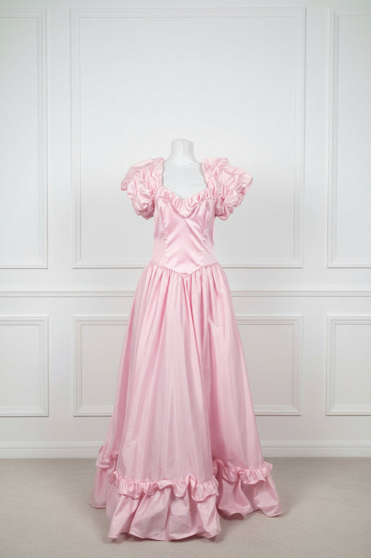 1980's Pink Prom Ball Gown Dress Women's Size Medium