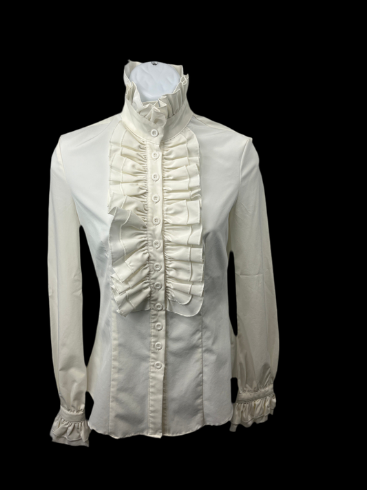 Women's Cream Victorian Steampunk Blouse Ladies XSmall