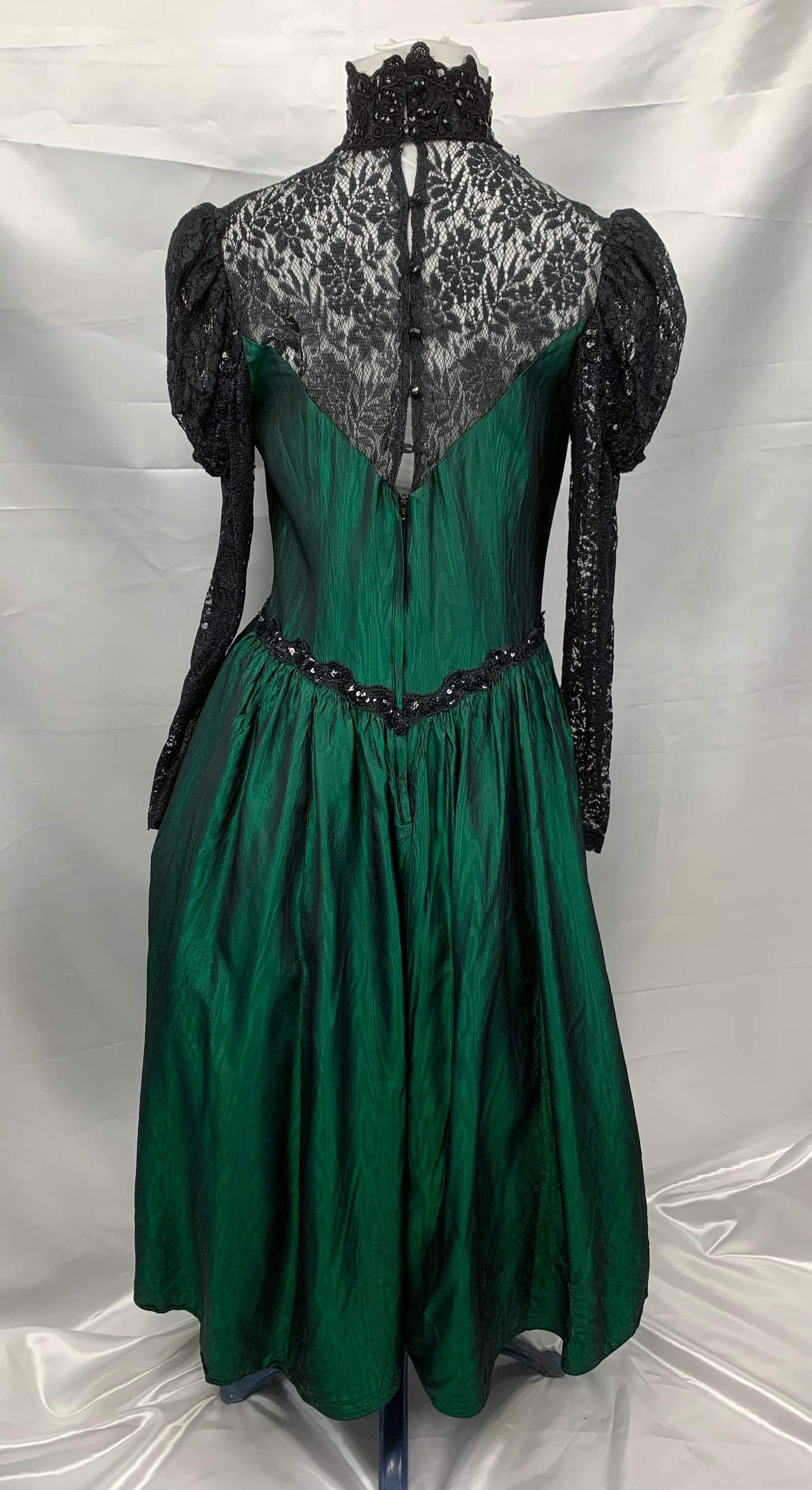 Jessica McClintock Saloon Emerald Green & Lace Dress Adult Ladies Small