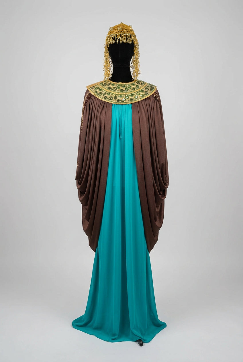 Egyptian  Queen Woman XLG Costume  with Headpiece – Preowned