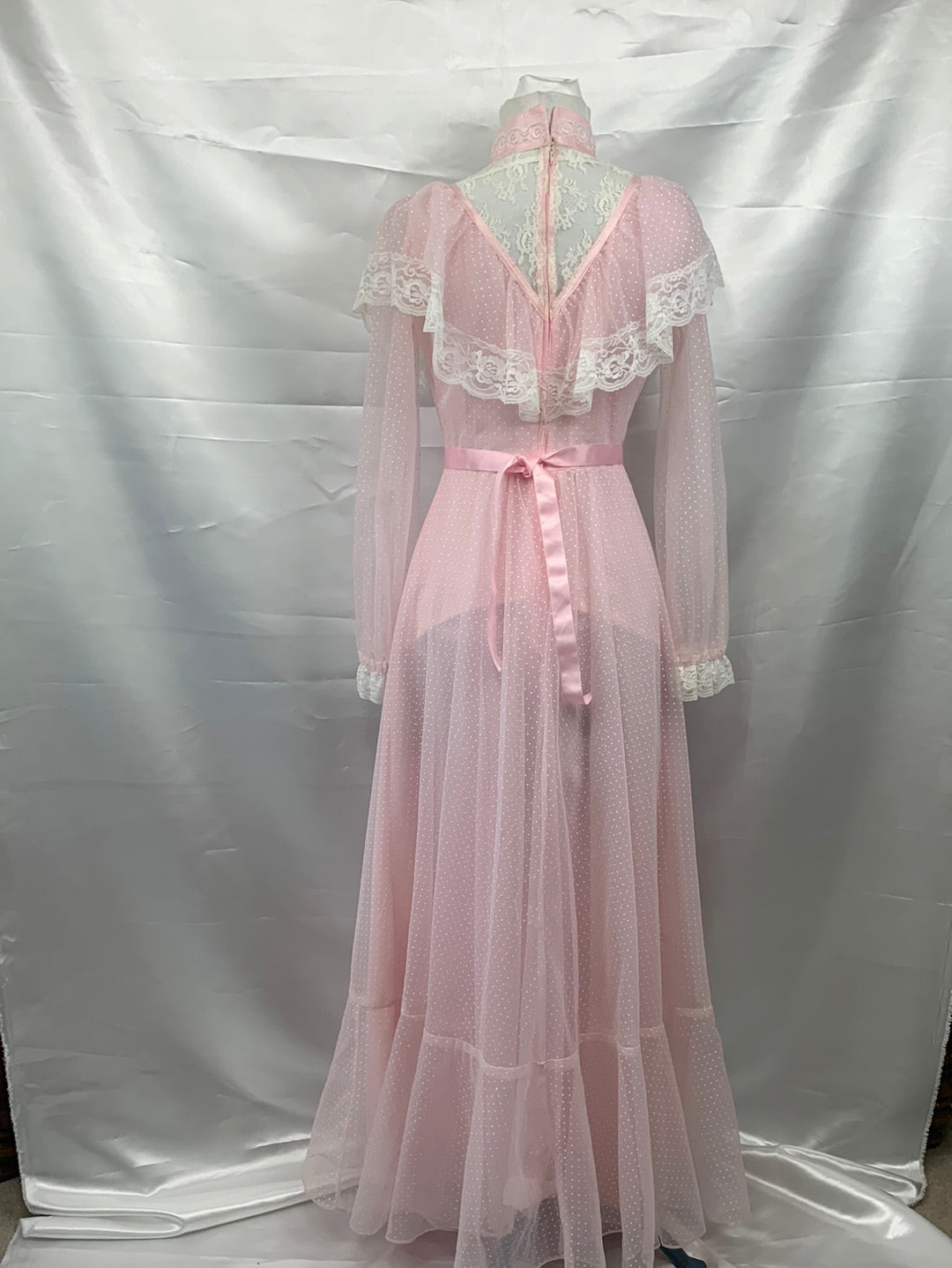 Vintage Pink Victorian Adult Dress, Ladies Melodrama , 1970's -Small