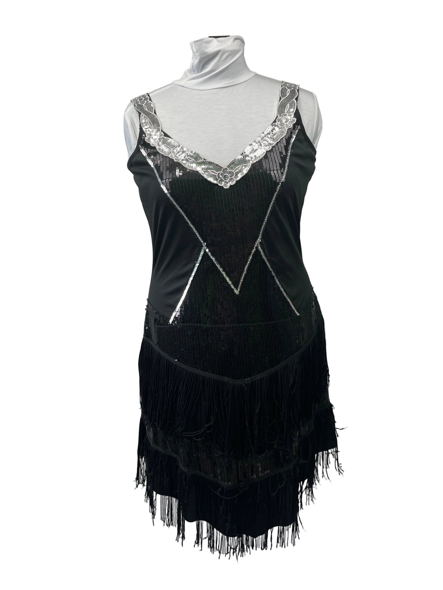 1920's Flapper Women's Dress, Black, 3XLG Preowned