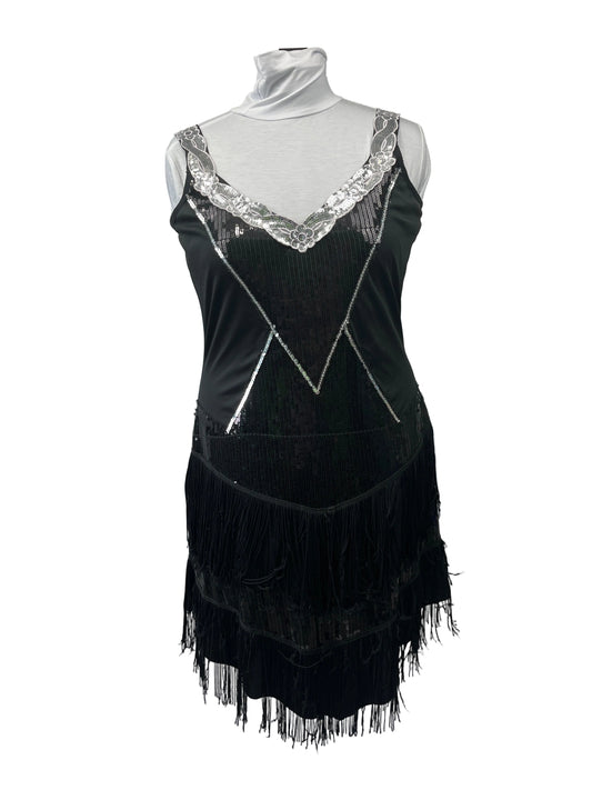 1920's Flapper Women's Dress, Black, 3XLG Preowned