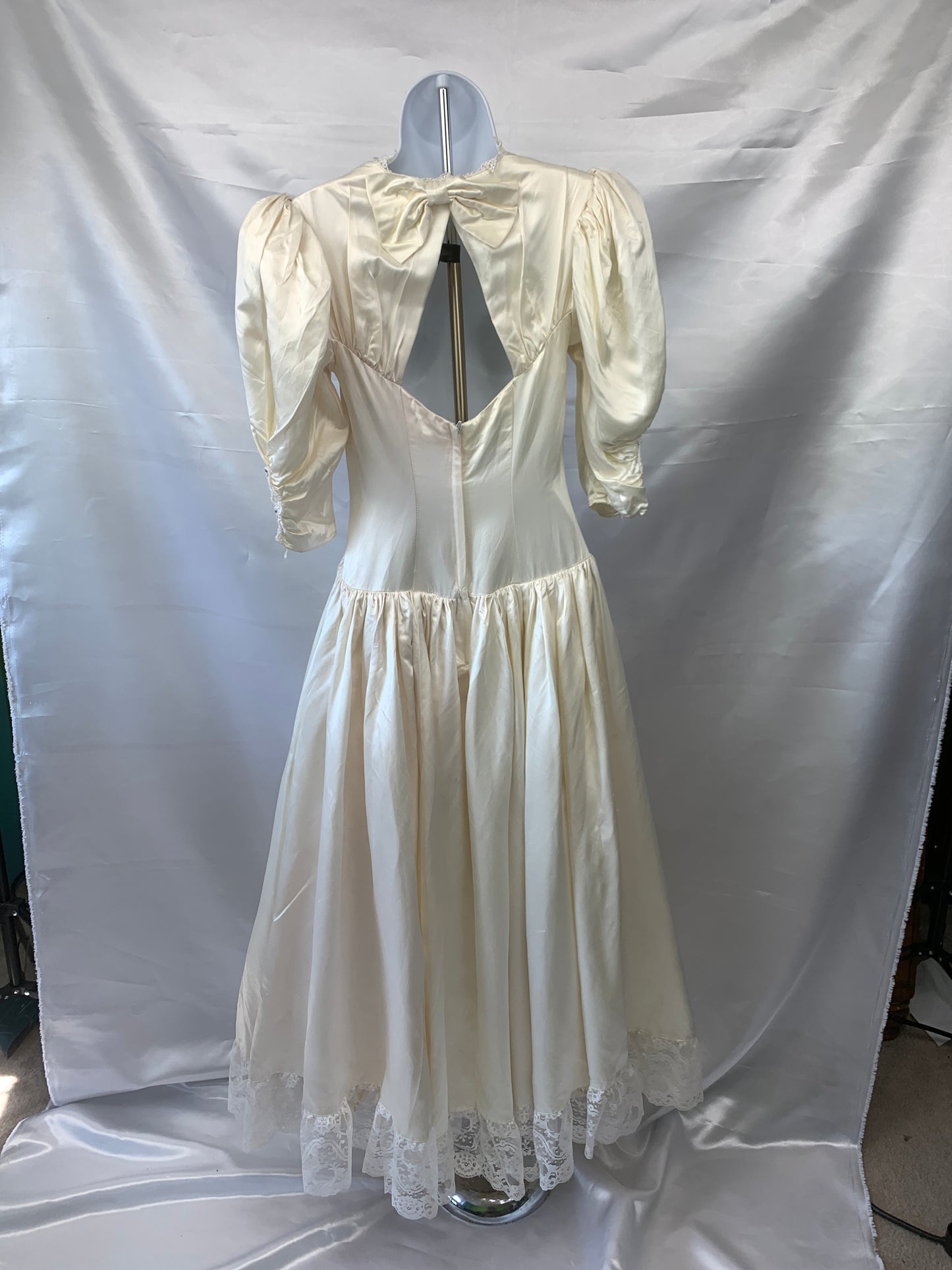 1980's Cream Prom / Wedding Dress Vintage Women's XS/Small