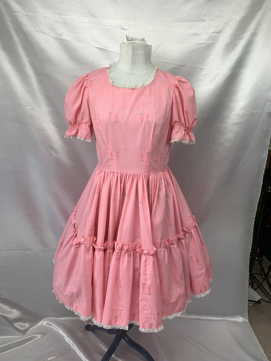 Pink Bo Peep, Mother Goose Square Dance Dress Ladies Preowned