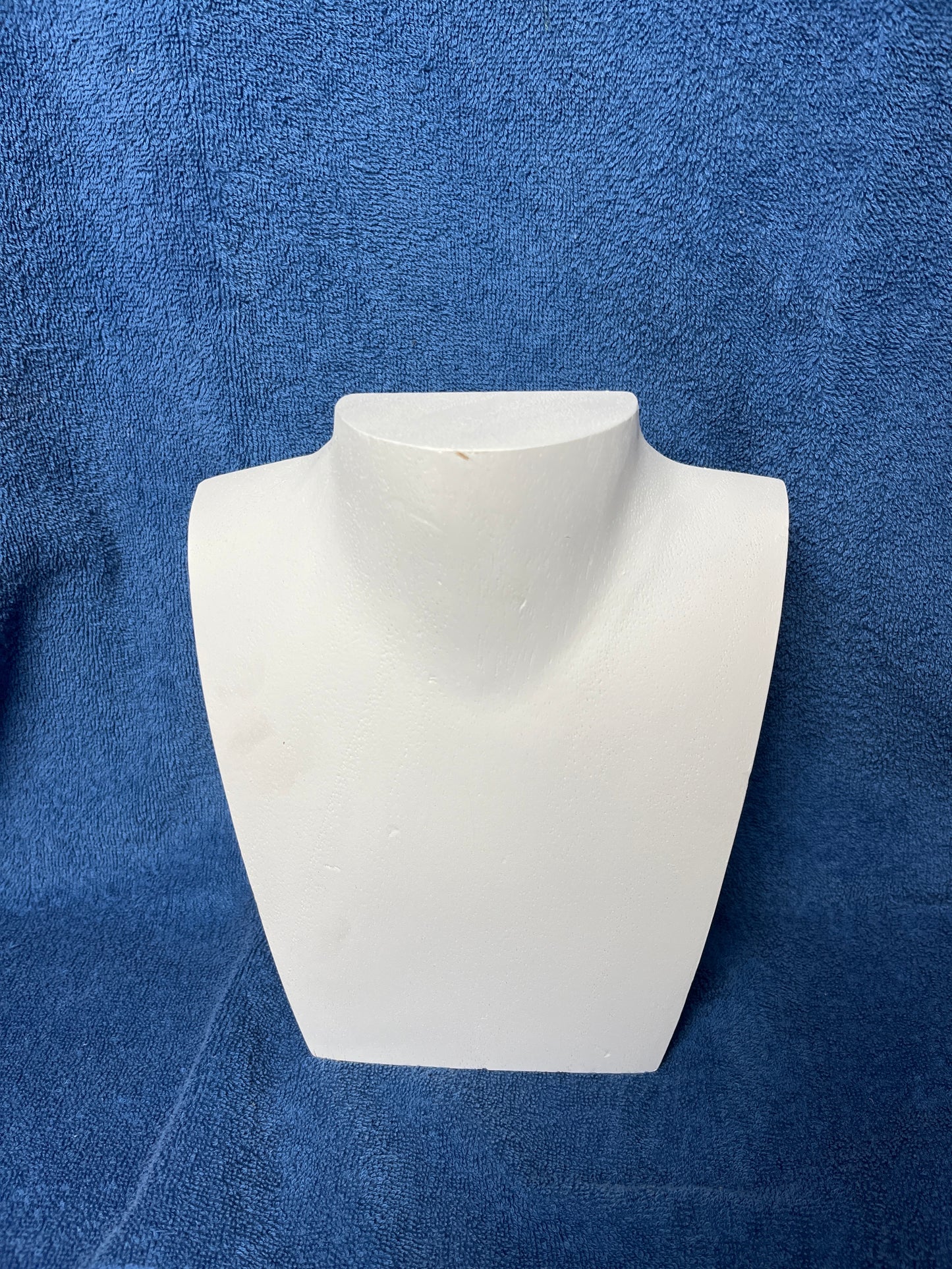 Necklace Jewelry Bust - 9.5" Wood White