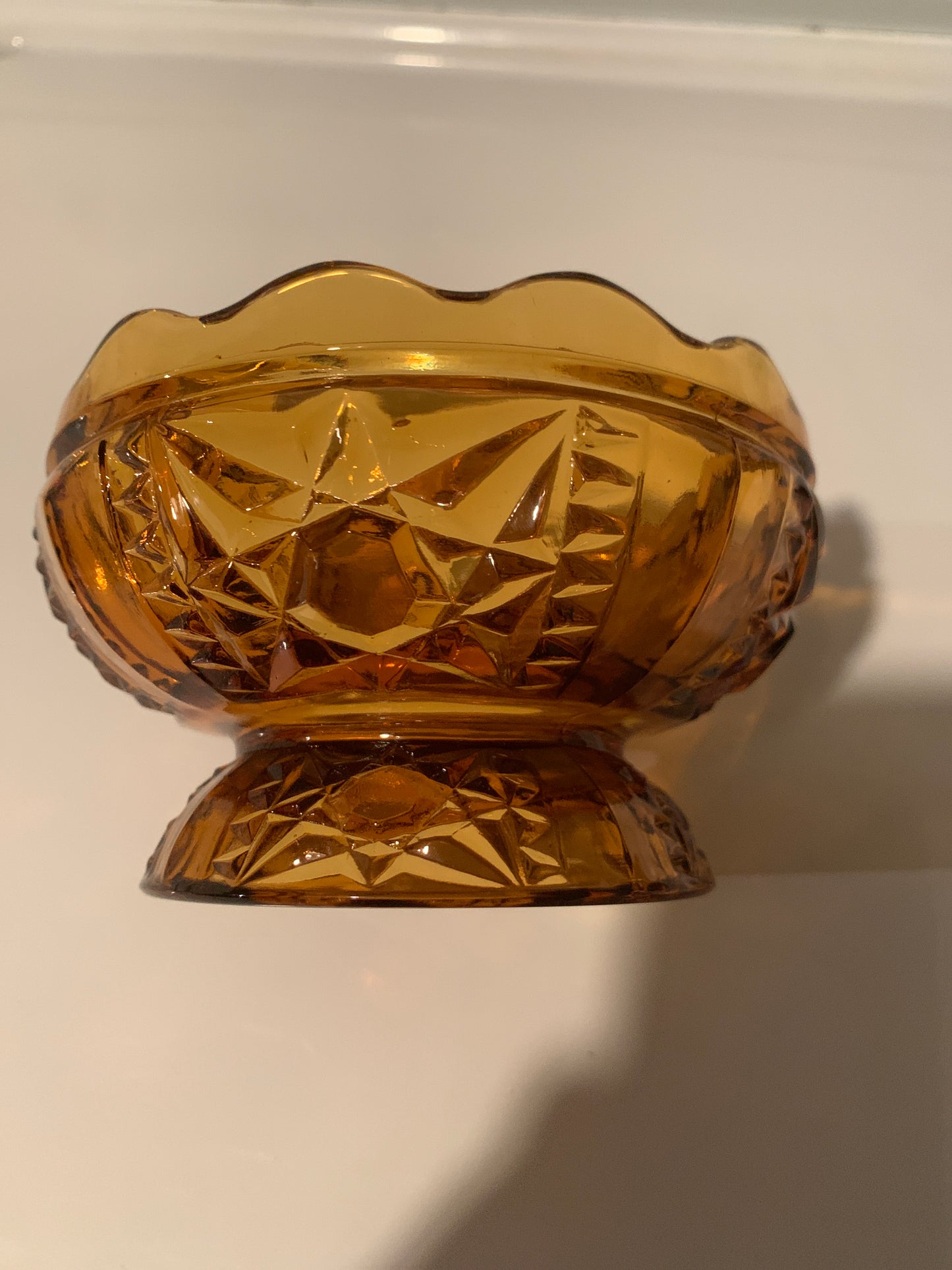 Vintage Amber Indiana Glass Candy Dish