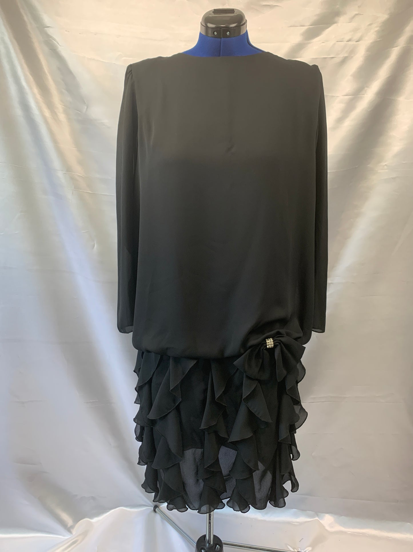 Justin David Women's Dress, Black, Size 18- Vintage  1920''s Charleston 1980