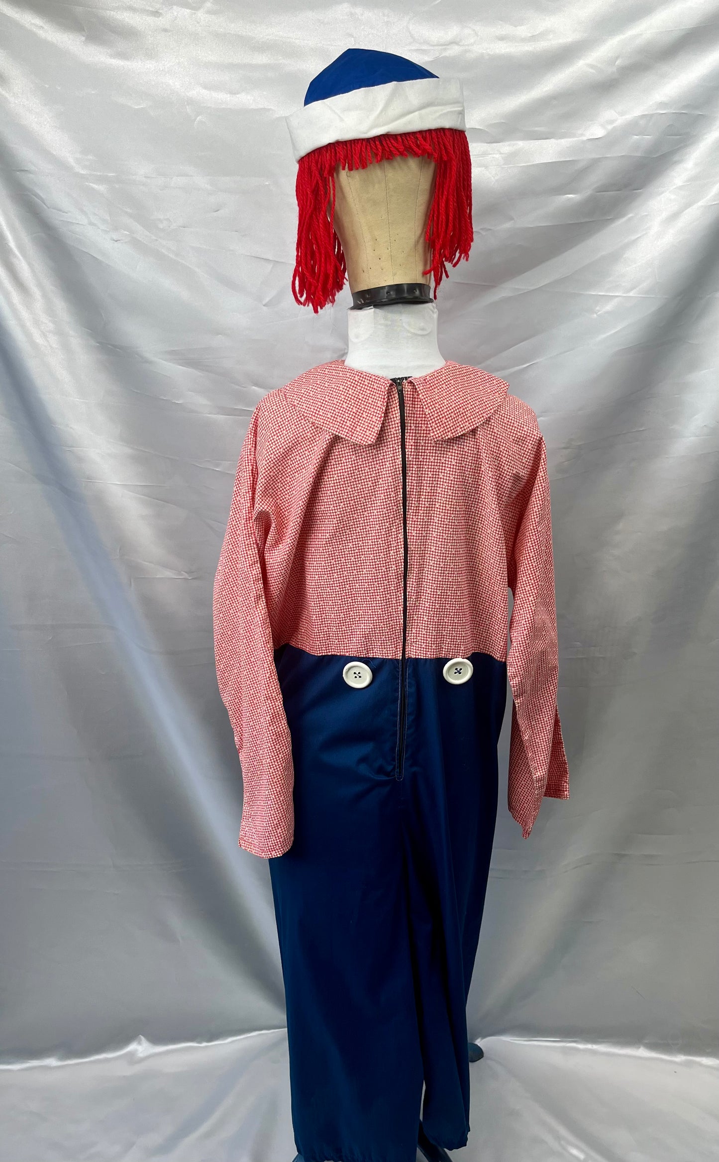 Raggedy Andy Men Size OS Costume w/Wig & Attached Hat