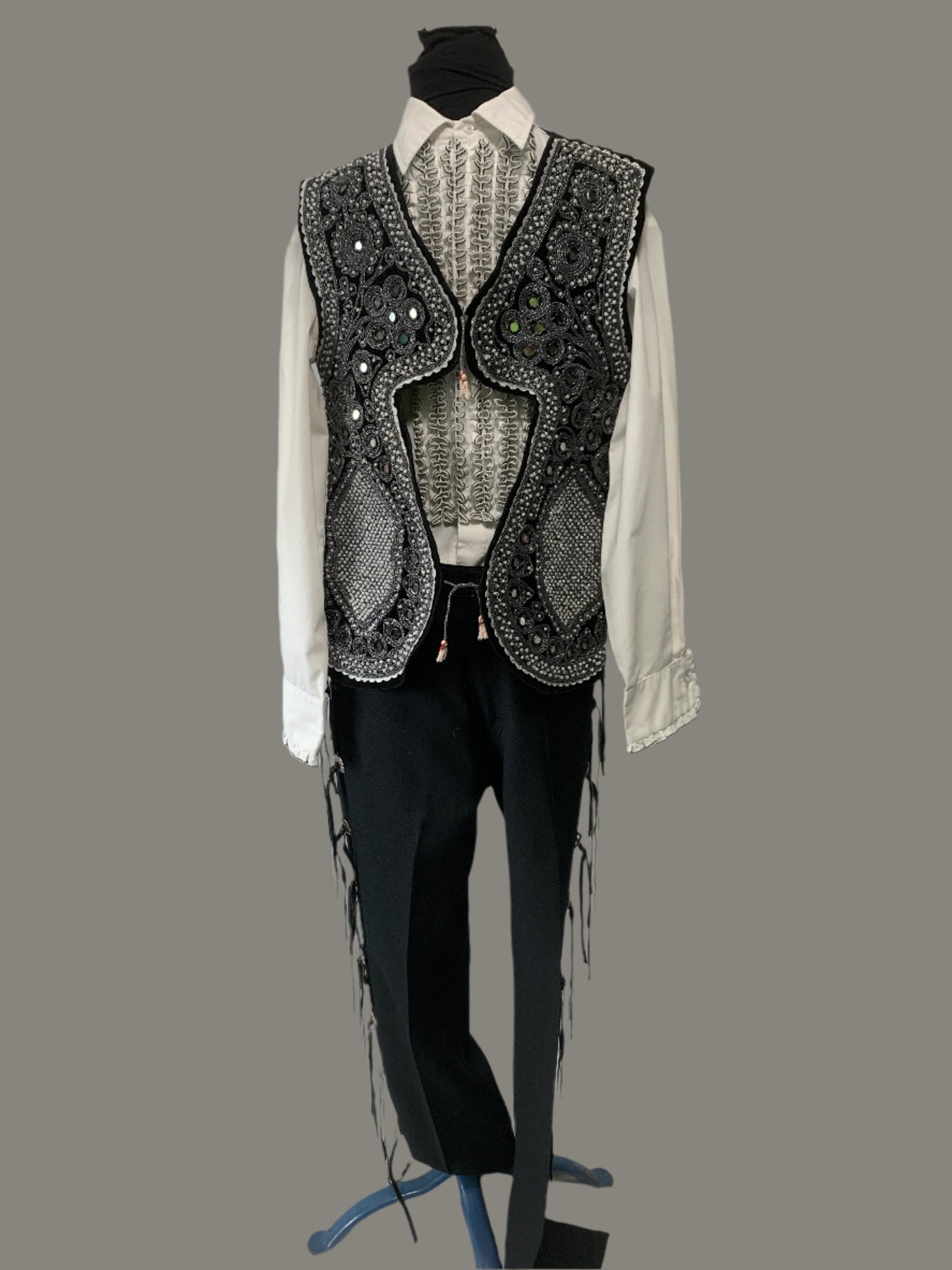 Beaded & Mirror Costume w/vest- Medium