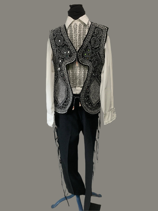 Beaded & Mirror Costume w/vest- Medium