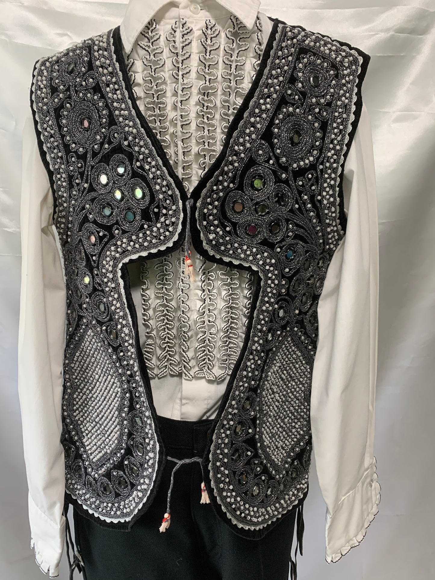 Beaded & Mirror Costume w/vest- Medium