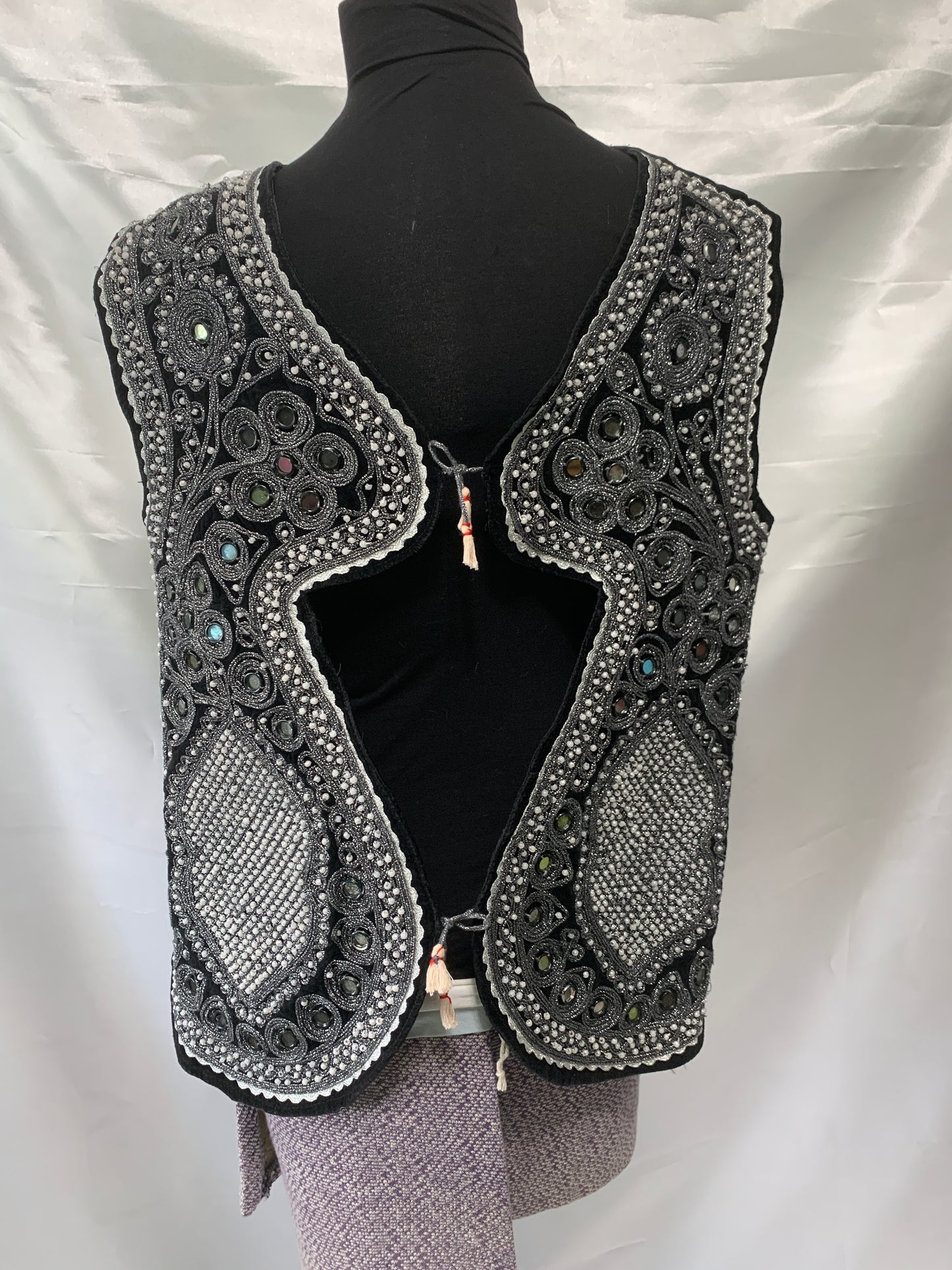 Beaded & Mirror Costume w/vest- Medium