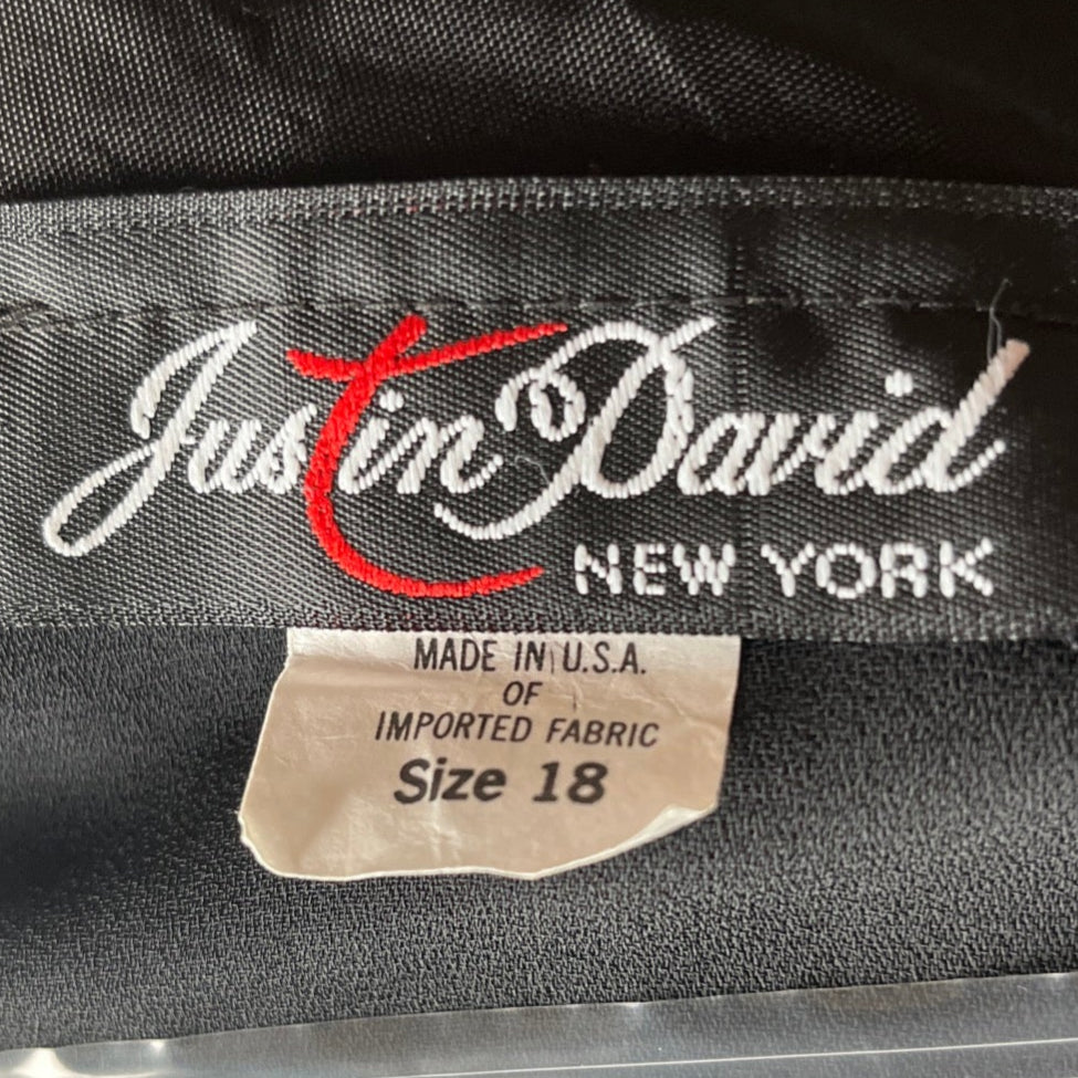 Justin David Women's Dress, Black, Size 18- Vintage  1920''s Charleston 1980