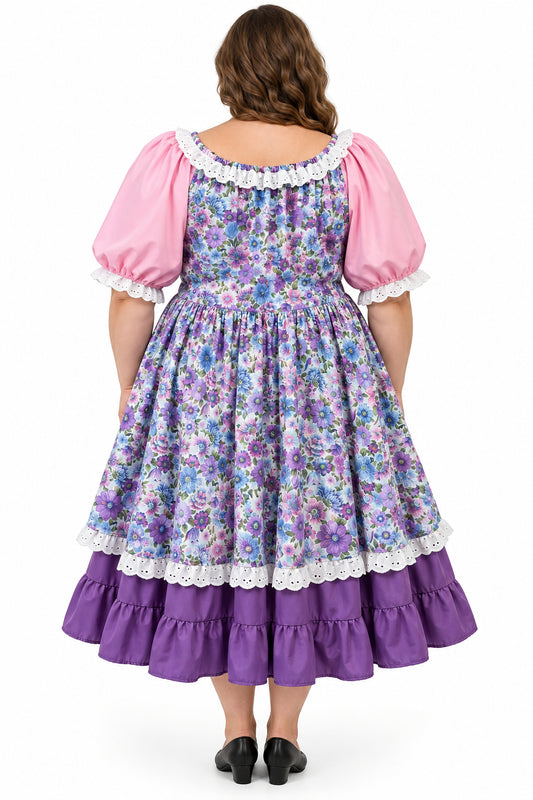Mother Goose, Bo Peep, Dress Purple & Pink Ladies 3XL- Preowned