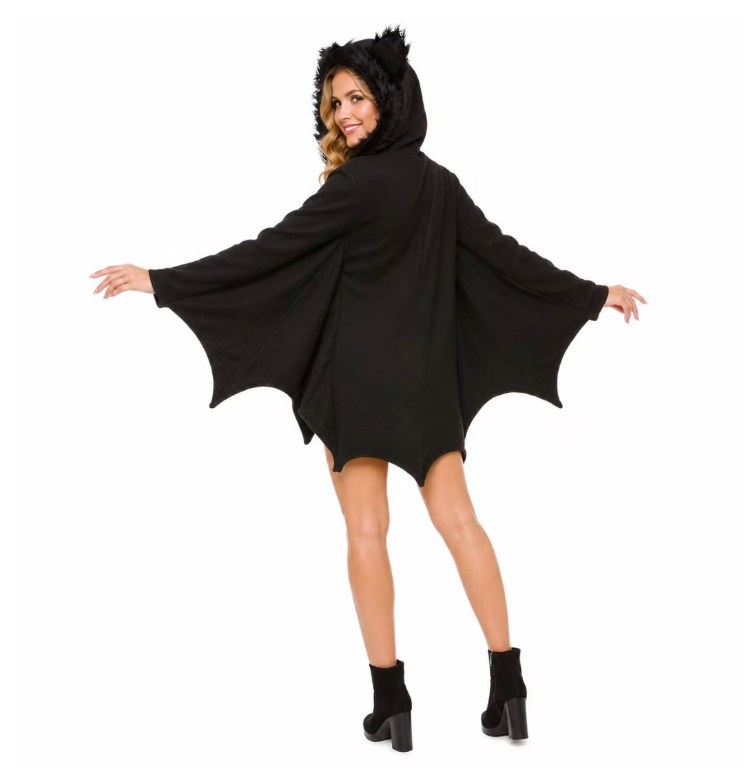 Women's Black Cat Hoodie Zip Jacket Adult Costume