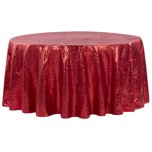 Round Table Cover Red Metallic Opalescence 82"
