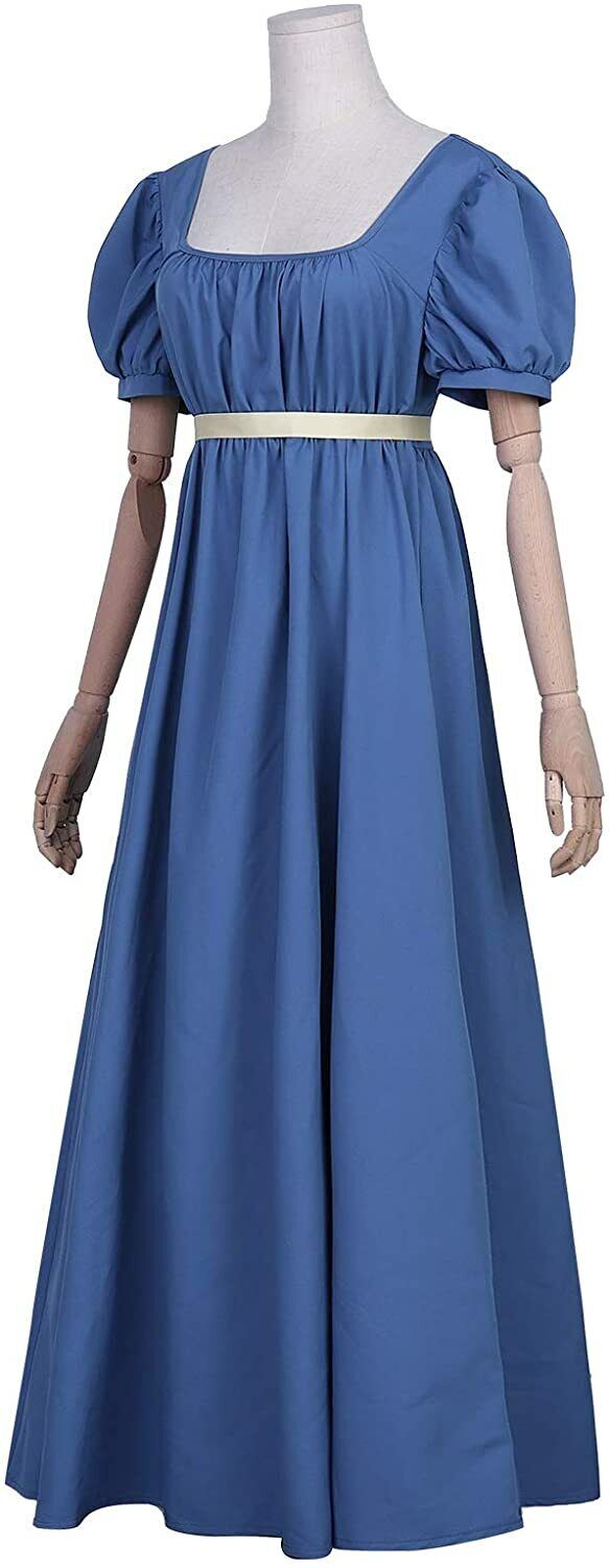 Regency Dark Blue Dress w/Pink Sash for Women Ladies Size Small