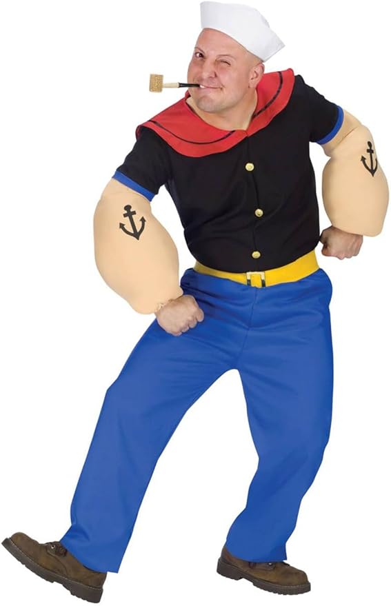 Popeye The Sailor Man Adult Mens Costume - Preowned