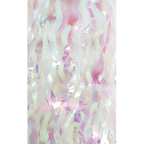 Wavy Foil Table Skirt Red or Iridescent 29" x 12 ft