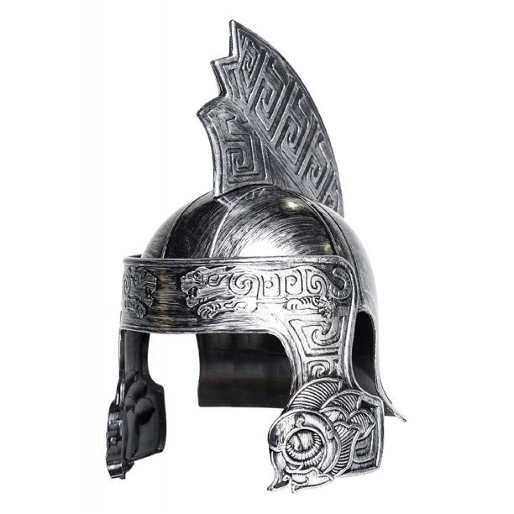 Gladiator Tiger Roman Helmet - Adult Silver