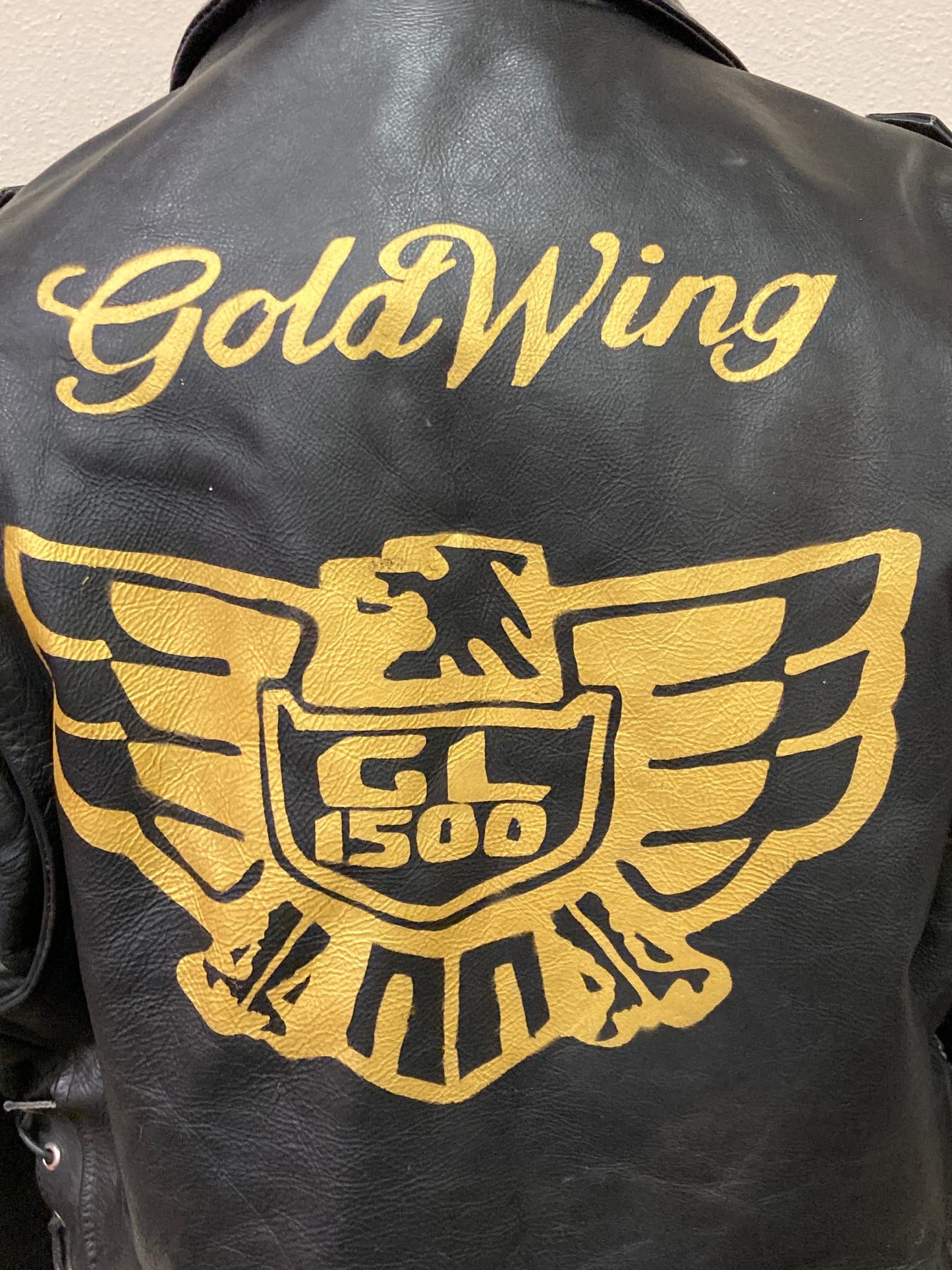 Gold Wing Leather Jacket Men Size 44