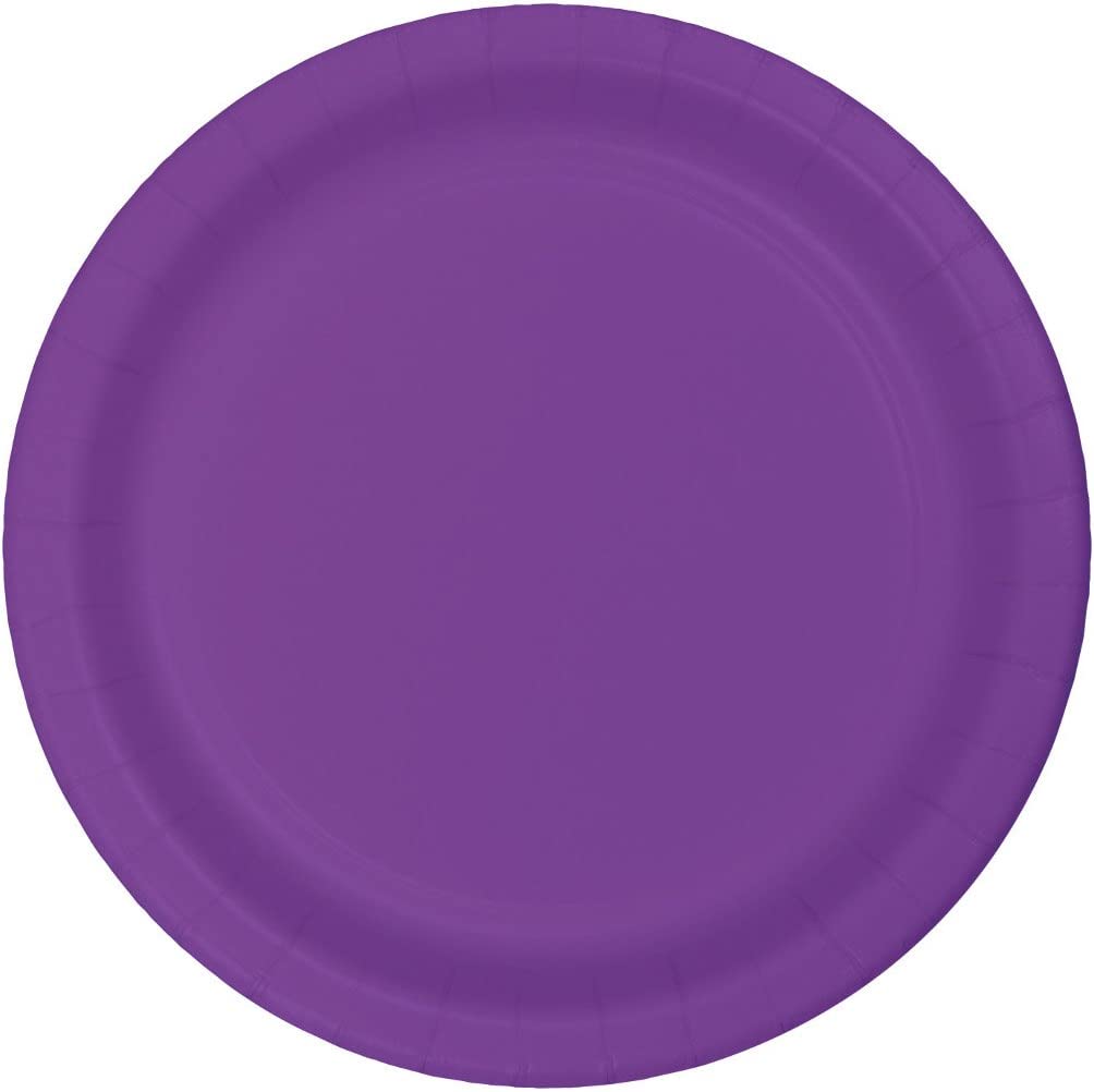 8" Lunch Purple Paper Plates - 24 Count