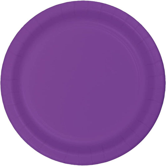 8" Lunch Purple Paper Plates - 24 Count