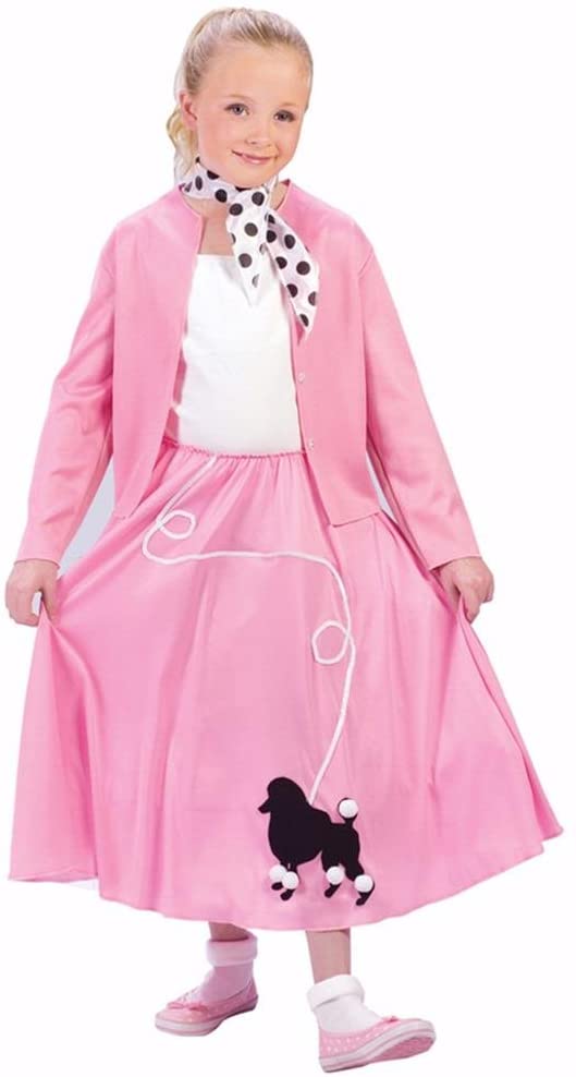 Poodle Skirt & Cardigan Sweater Costume Girls 4 - 6 Child